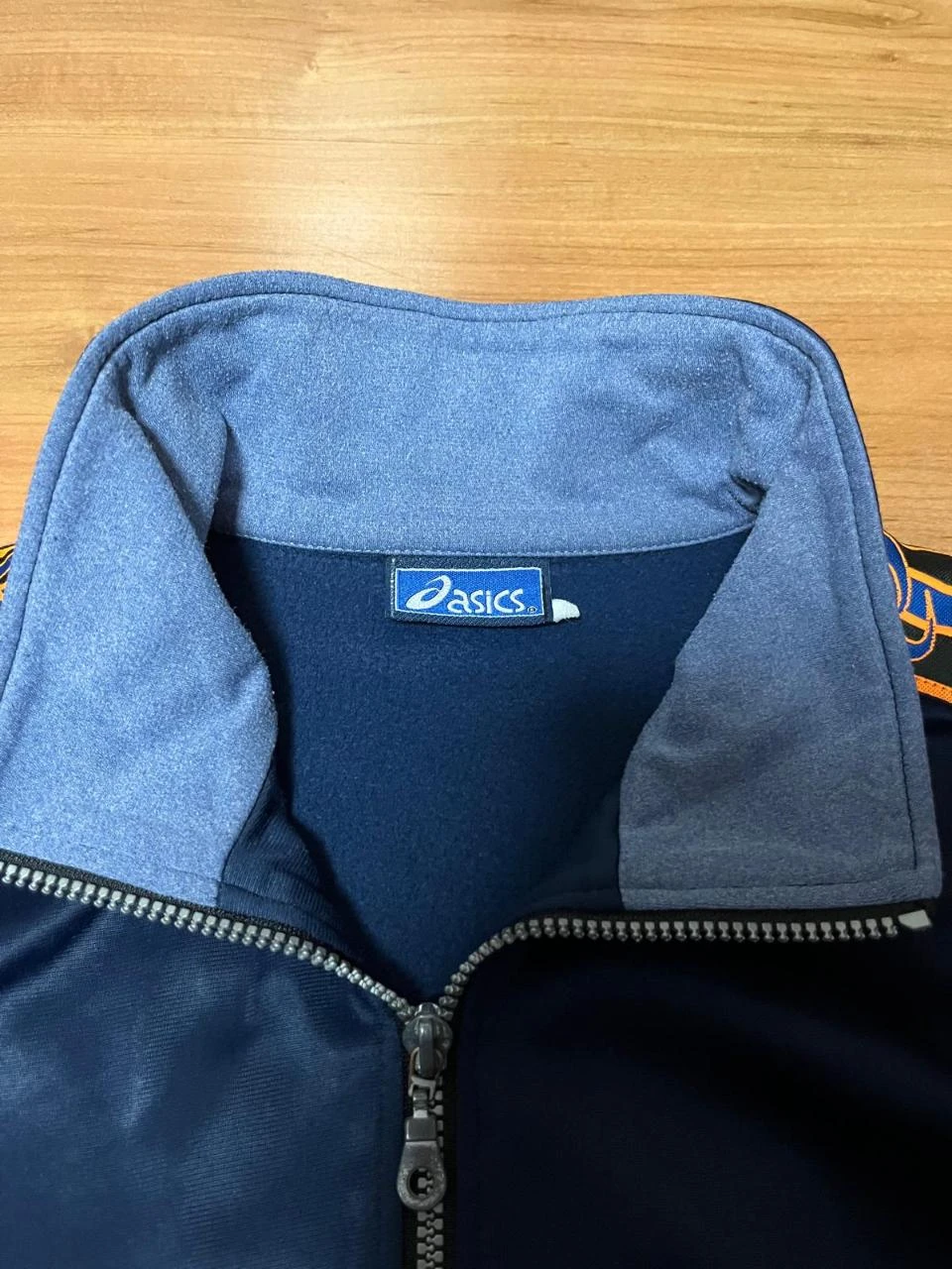 Asics Bike Team Vintage Navy Blue Track Jacket Y2K Size L – photo 3